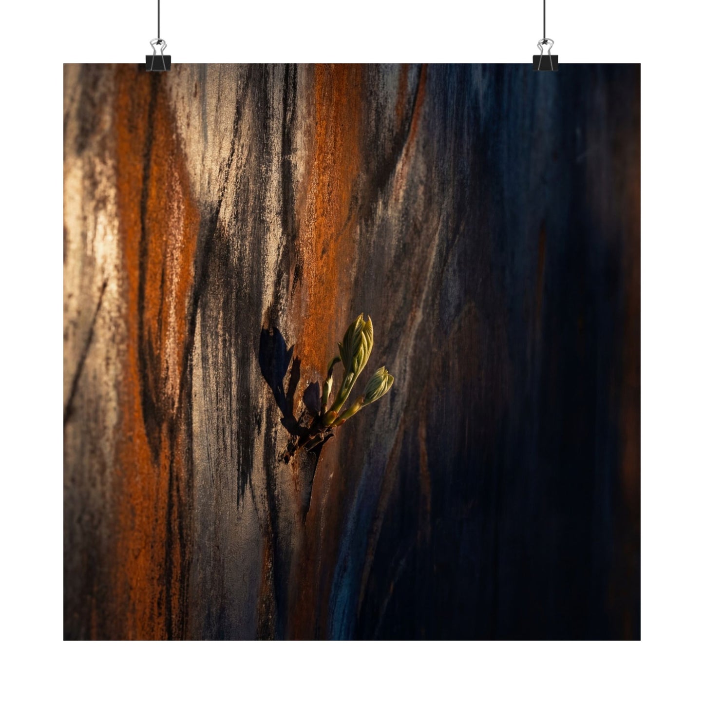 Rust Patina Spring Wall Art Print | Dark Japandi Sophisticated Design