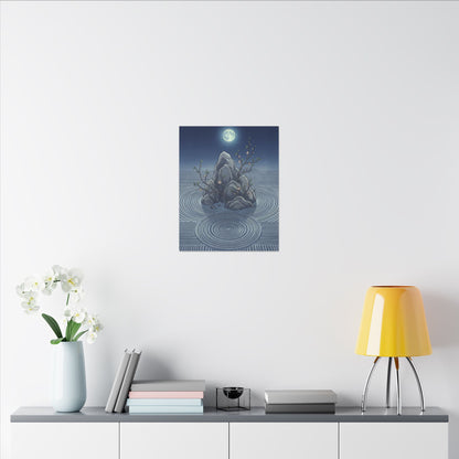 Spring Rock Garden Ukiyo E Inspired Canvas Art | Tranquil Decor