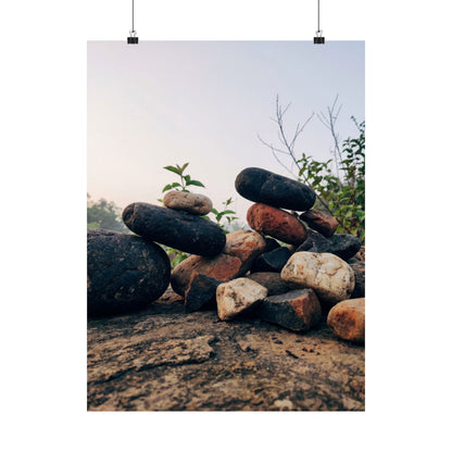 River Stones Spring Wall Art Print | Kintsugi Resilient Design