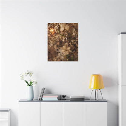 Spring Dried Flowers Japanese Pattern Canvas Art | Earthy Decor
