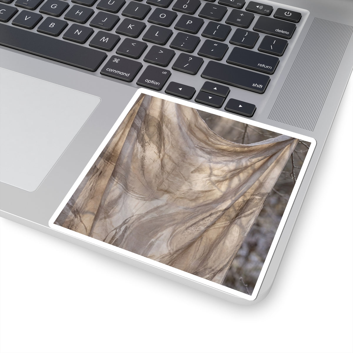 Silk Drape Japanese Pattern Sticker | Neutral Japandi Art Art Print