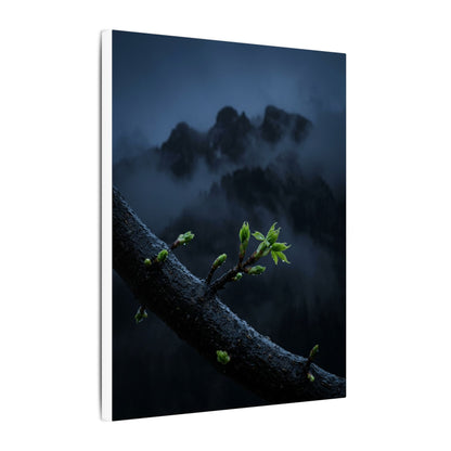Moonlight Mountain Mist Canvas Art - Dark Japandi Kanso