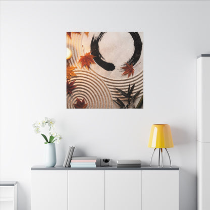 Tranquil Rock Garden Canvas Art - Enso Zen