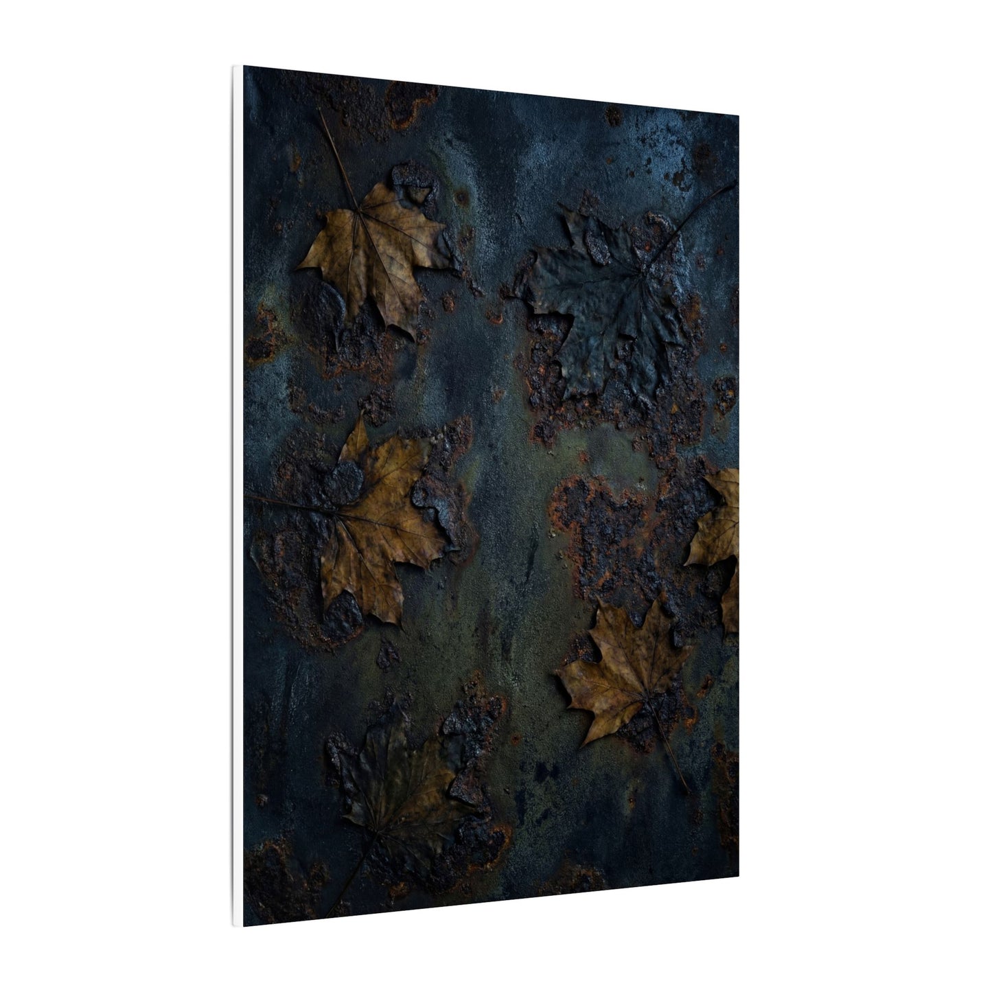 Shibui Rust Patina Canvas Art - Dark Japandi Charcoal Ink