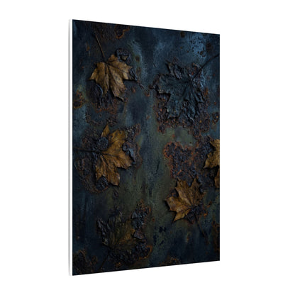 Shibui Rust Patina Canvas Art - Dark Japandi Charcoal Ink