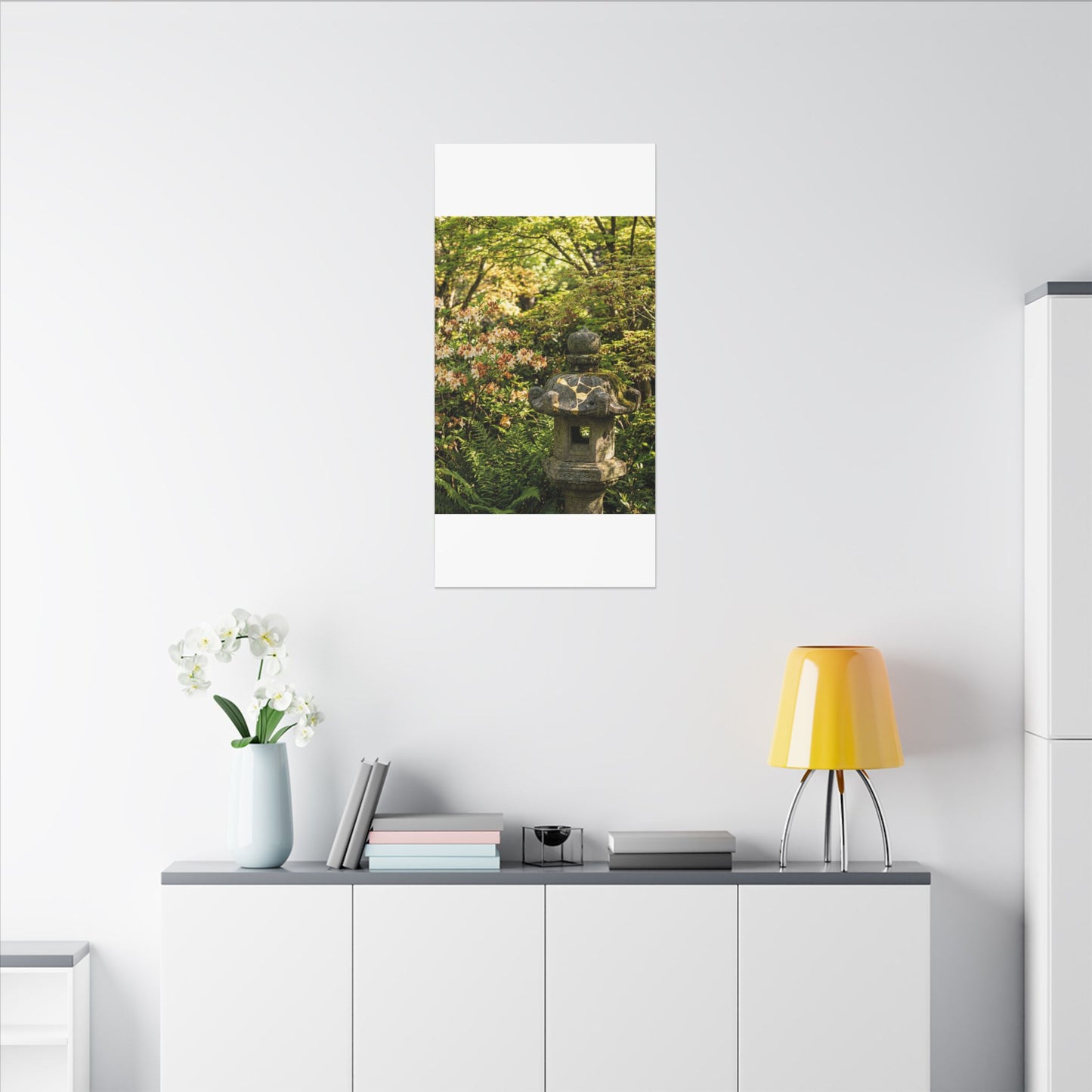Spring Stone Lantern Gold Repair Canvas Art | Beautiful Decor