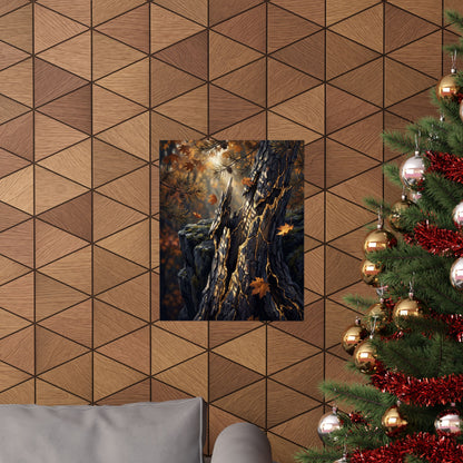 Pine Tree Autumn Wall Art Print | Kintsugi Beautiful Design