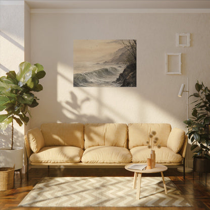 Ocean Wave Spring Canvas Art | Japandi Elegant Design