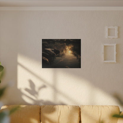 Winter Koi Pond Shadow Zen Canvas Art | Bold Decor