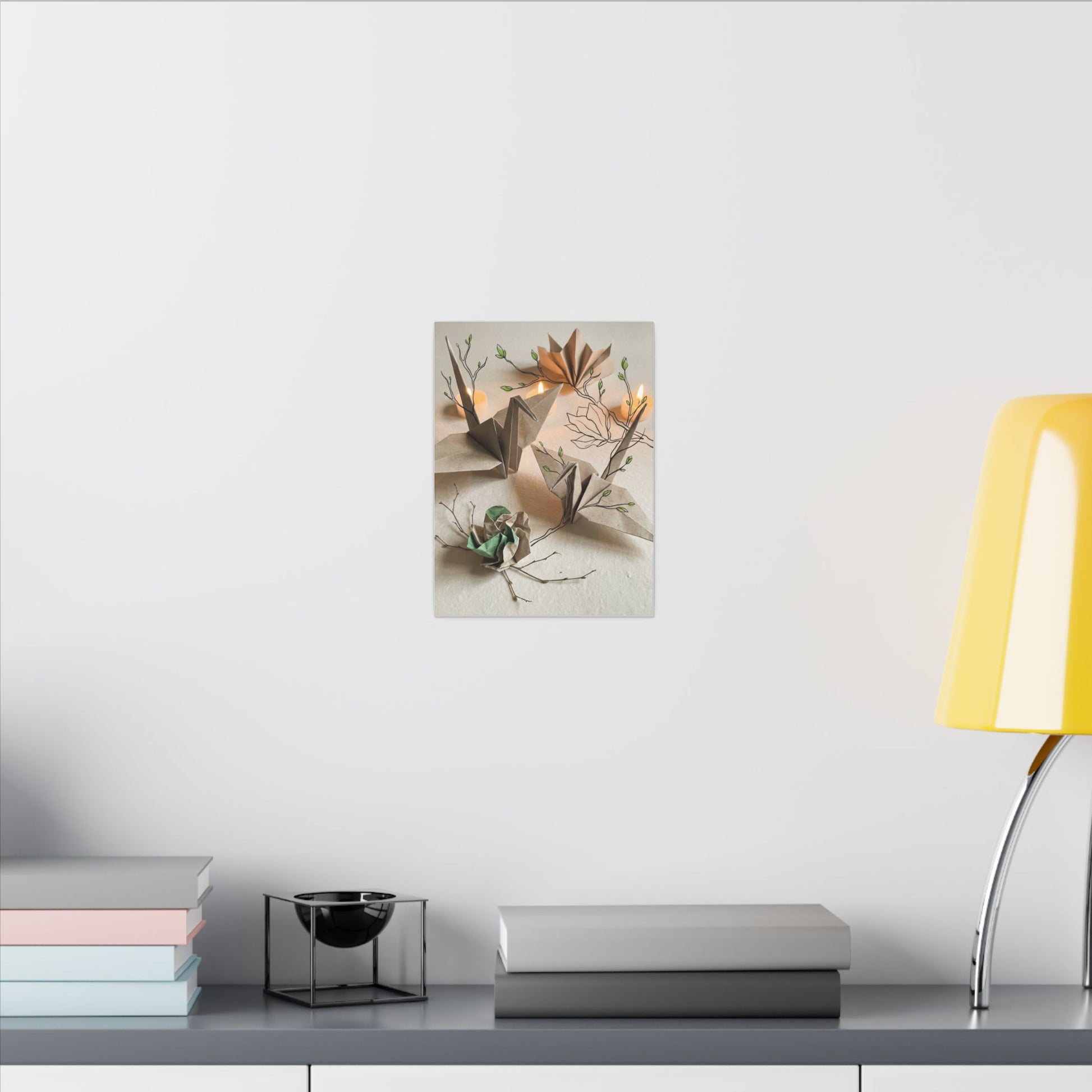 Paper Fold Spring Canvas Art | Japandi Earthy Design Art Print
