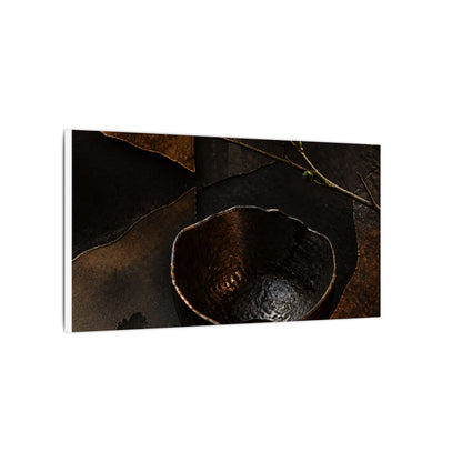 Atmospheric Ceramic Bowl Canvas Art - Shadow Zen Dark Japandi