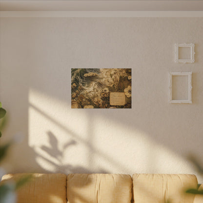 Spring Ocean Wave Herbarium Canvas Art | Nostalgic Decor