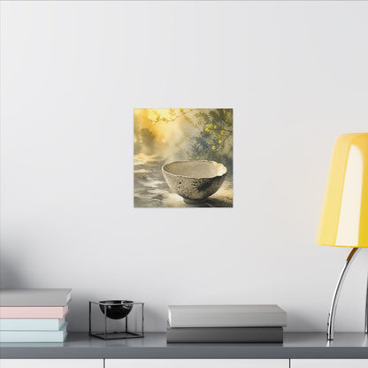 Cozy Ceramic Bowl Canvas Art - Watercolor Japandi