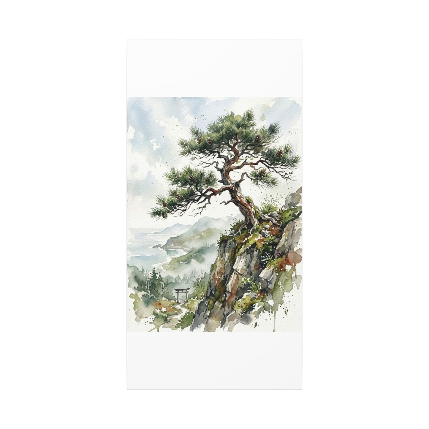 Pine Tree Spring Canvas Art | Japandi Neutral Design