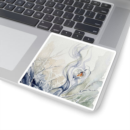 Datsuzoku Incense Smoke Sticker - Japandi Watercolor Art Print