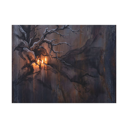 Winter Rust Patina Charcoal Ink Canvas Art | Atmospheric Decor Art Print