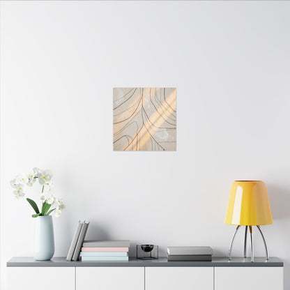 Shoji Screen Minimal Line Canvas Art | Warm Japandi Art