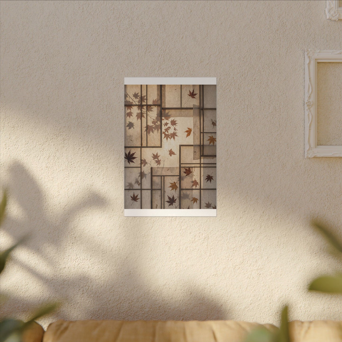 Shoji Screen Japanese Pattern Canvas Art | Neutral Japandi Art