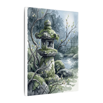 Moonlight Stone Lantern Canvas Art - Japandi Seijaku