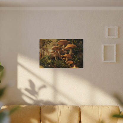 Spring Wild Mushrooms Herbarium Canvas Art | Earthy Decor
