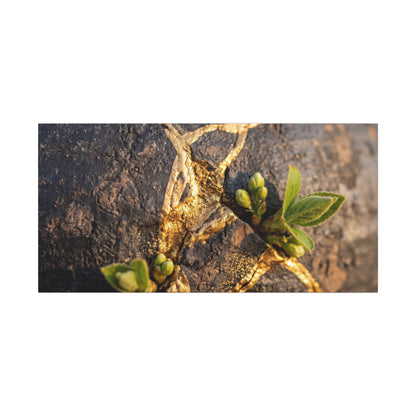 Rust Patina Gold Repair Canvas Art | Resilient Kintsugi Art