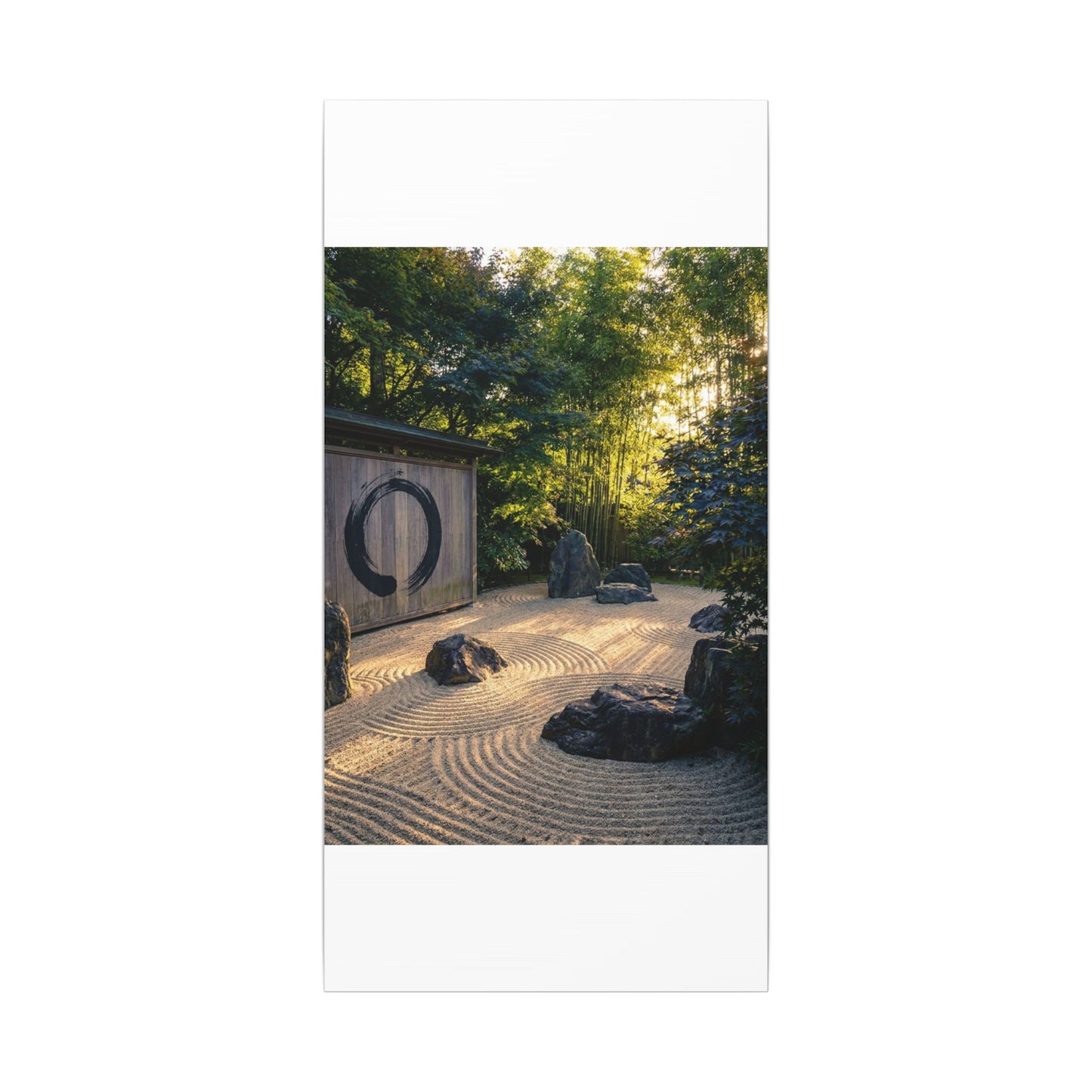 Rock Garden Enso Canvas Art | Tranquil Zen Art