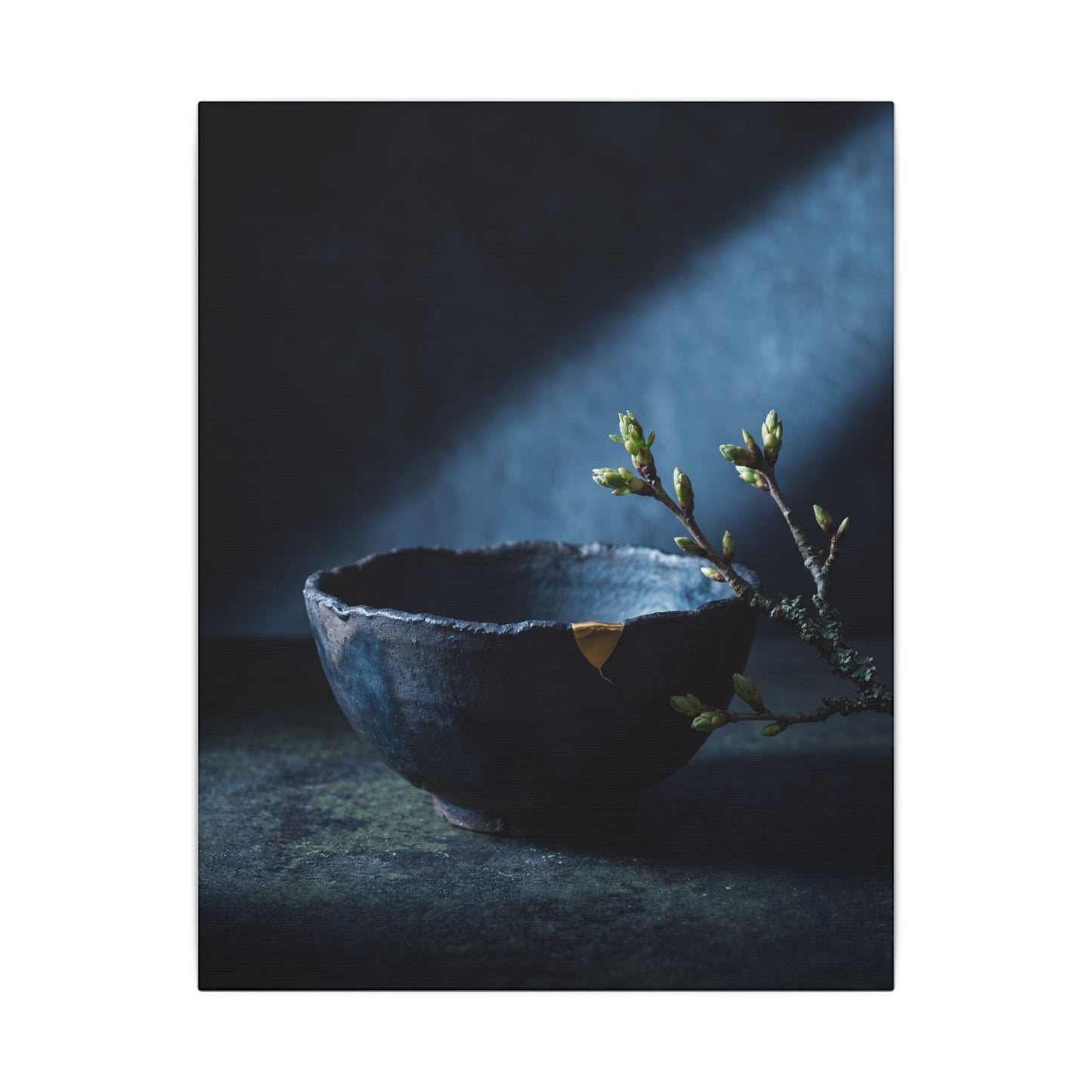Sophisticated Ceramic Bowl Canvas Art - Shadow Zen Dark Japandi