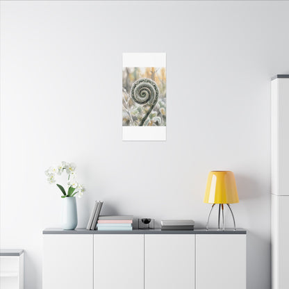 Winter Fern Unfurling Watercolor Canvas Art | Cozy Decor
