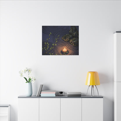 Mono No Aware Rock Garden Canvas Art - Zen Ukiyo E Inspired