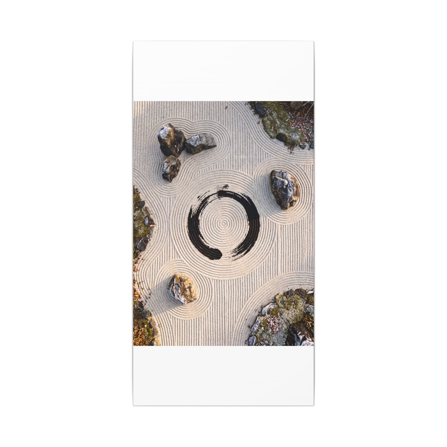 Rock Garden Canvas Art | Winter Zen Enso Art