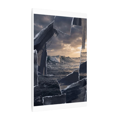 Fukinsei Ocean Wave Canvas Art - Dark Japandi Shadow Zen