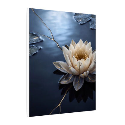 Beautiful Lotus Flower Canvas Art - Gold Vein Kintsugi