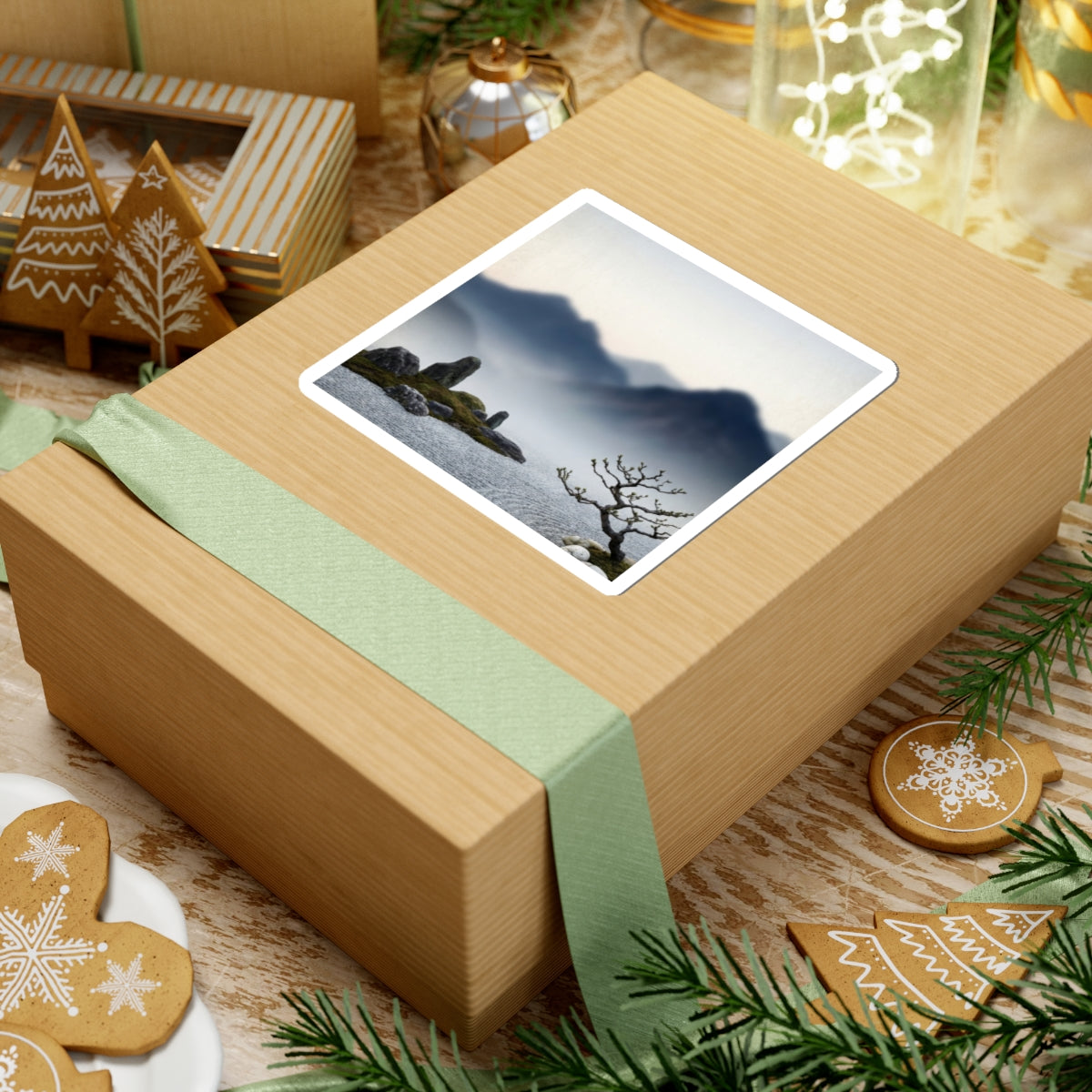 Shibui Mountain Mist Sticker - Zen Karesansui Art Print