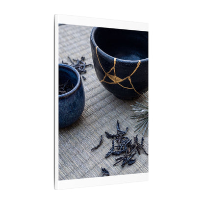 Kintsugi Tea Ceremony in Overcast | Gold Vein Canvas Art