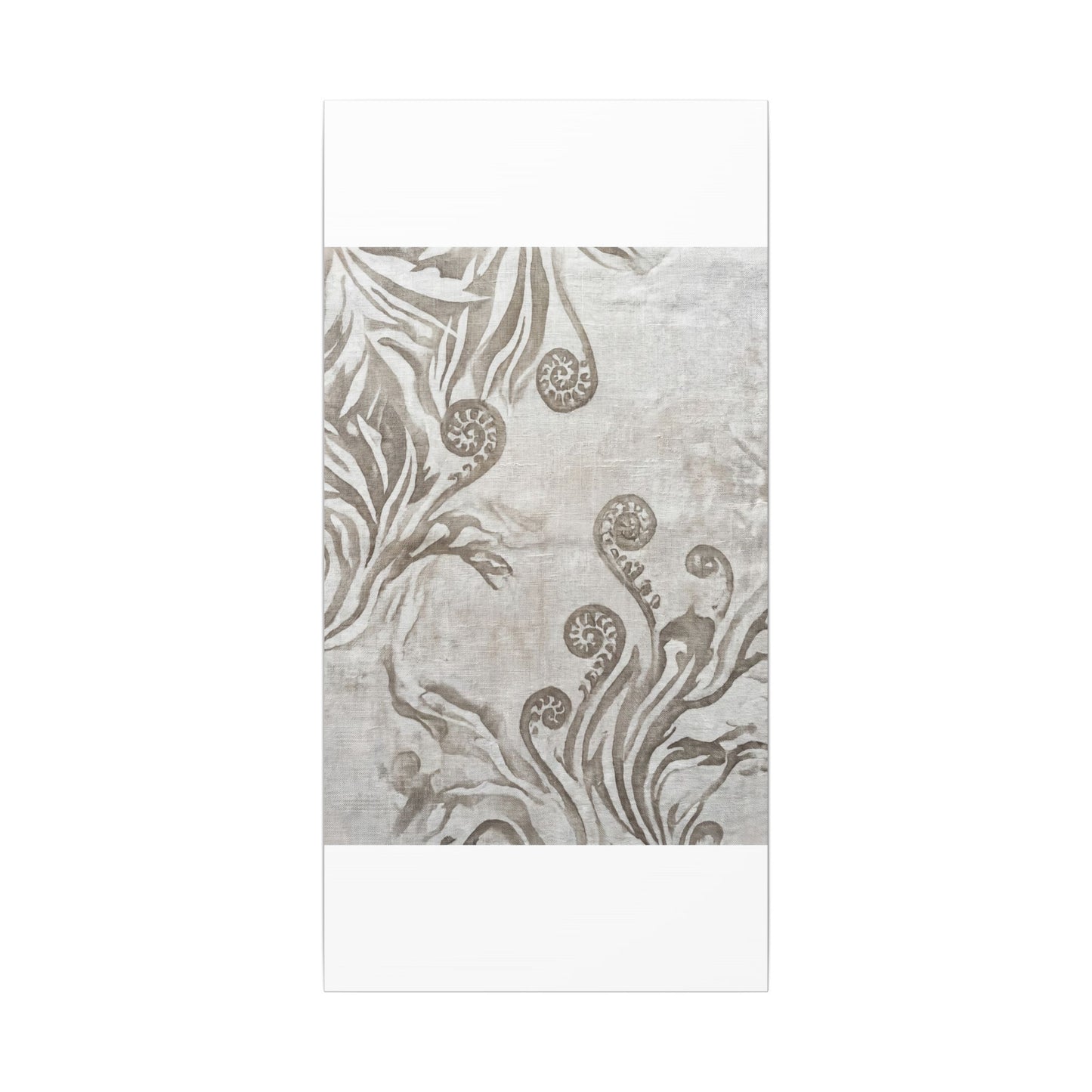Japandi Fern Unfurling in Overcast | Japanese Pattern Canvas Art