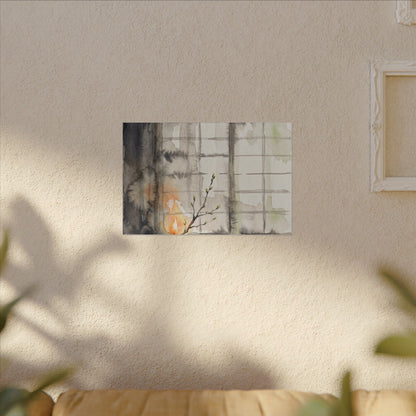 Shoji Screen Canvas Art | Spring Japandi Watercolor Art