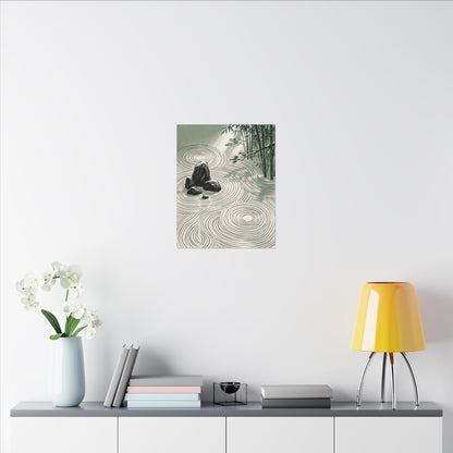 Shibui Rock Garden Canvas Art - Zen Ukiyo E Inspired