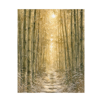 Japandi Bamboo Grove in Golden Hour | Watercolor Wall Art Print
