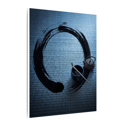 Winter Tea Ceremony Enso Canvas Art | Peaceful Decor