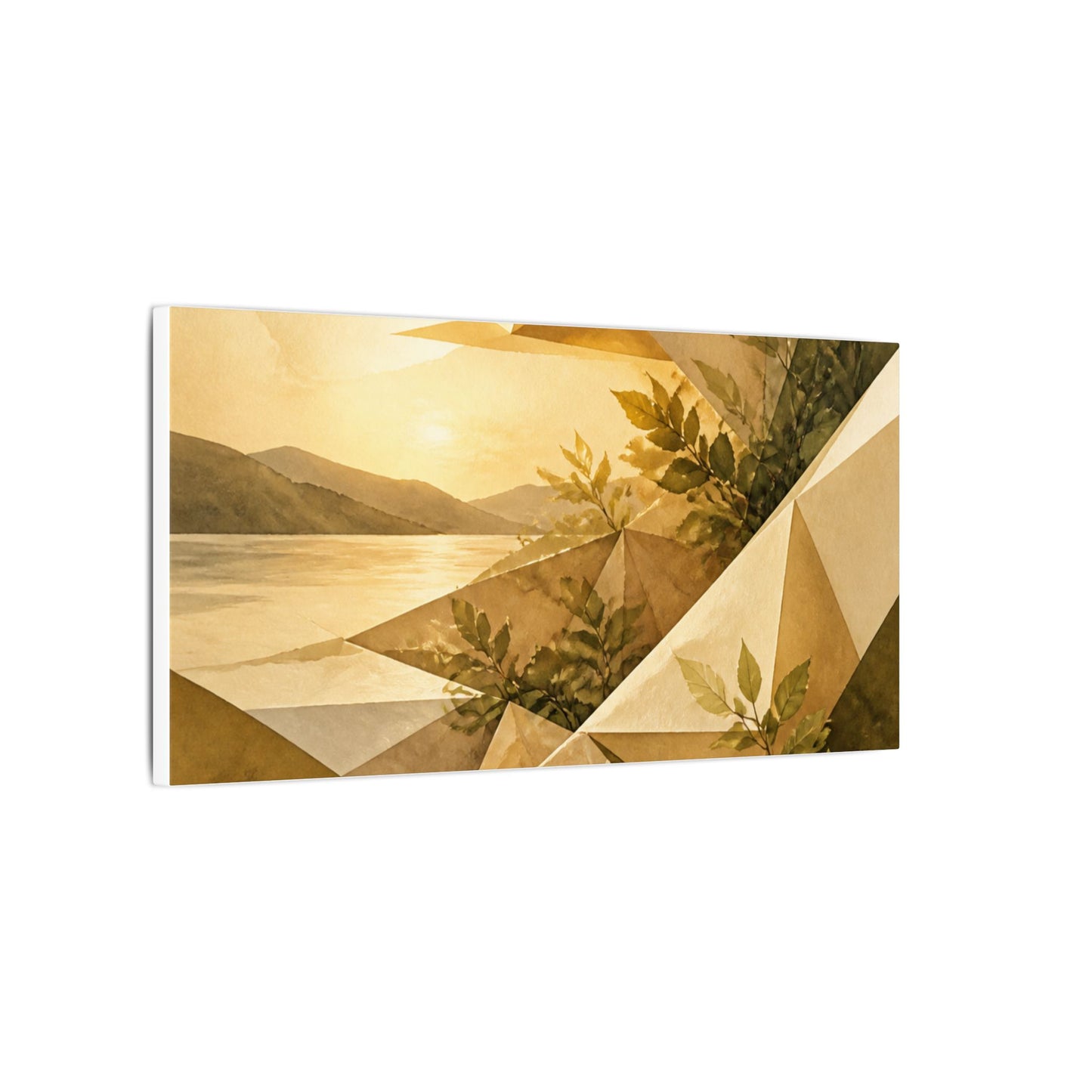 Golden Hour Paper Fold Canvas Art - Japandi Ma