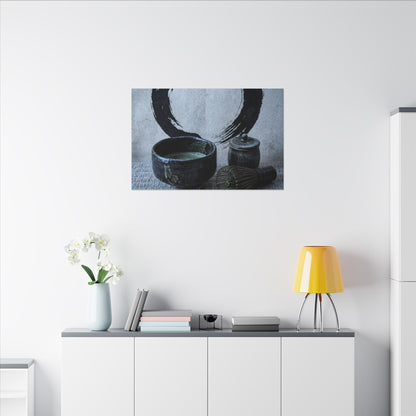 Tea Ceremony Canvas Art | Winter Zen Enso Art