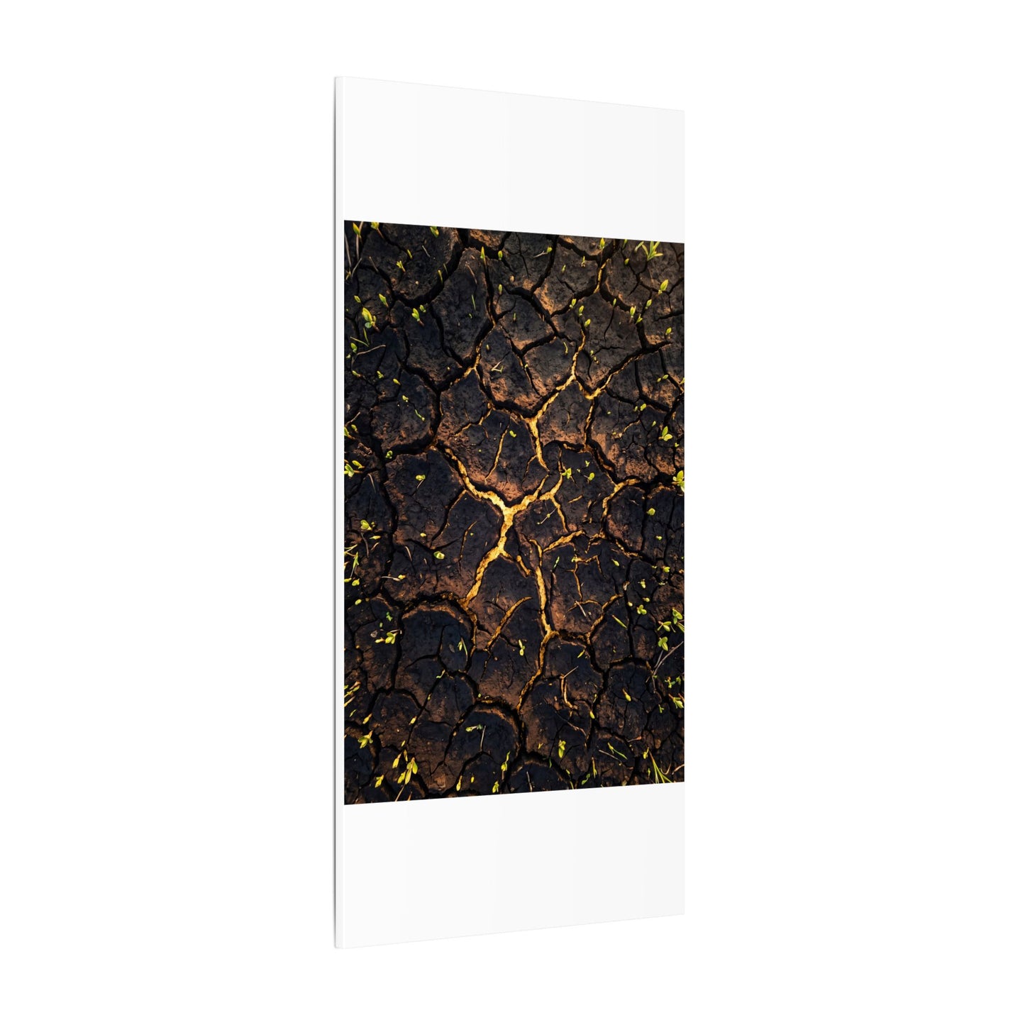 Cracked Earth Moody Minimal Canvas Art | Sophisticated Dark Japandi Art