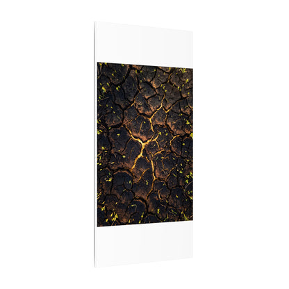 Cracked Earth Moody Minimal Canvas Art | Sophisticated Dark Japandi Art