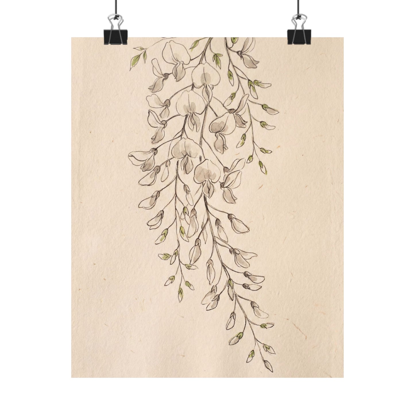 Golden Hour Wisteria Wall Art Print - Japandi Seijaku Art Print