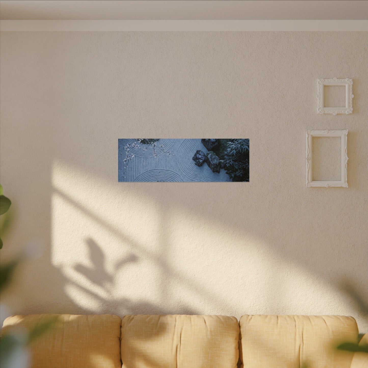 Earthy Silk Drape Canvas Art - Minimal Line Japandi
