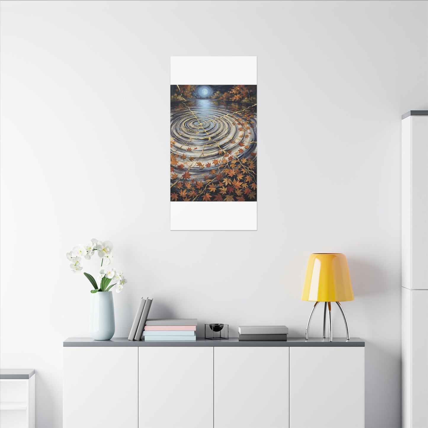 Moonlight Water Ripple Canvas Art - Kintsugi Fukinsei
