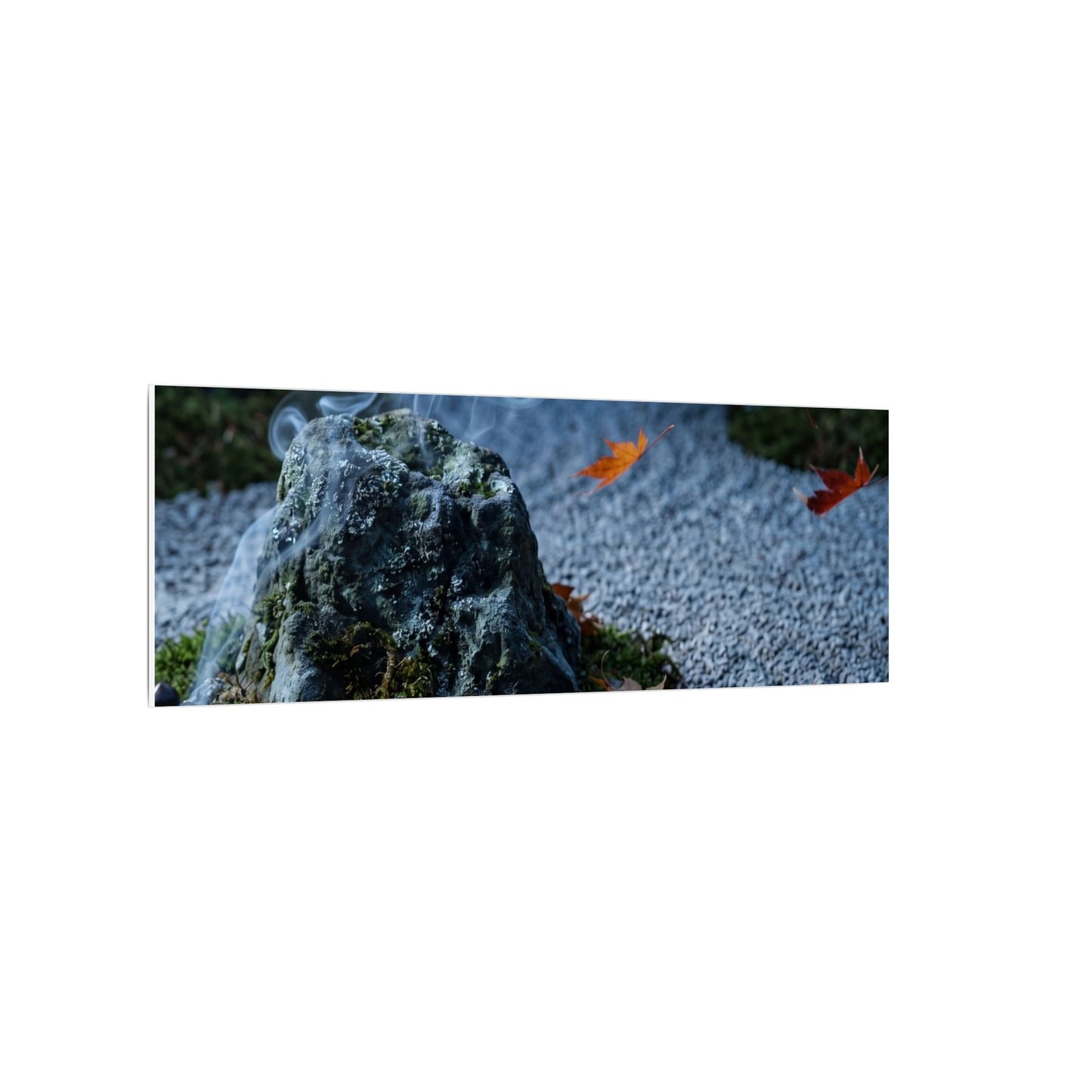 Autumn Incense Smoke Karesansui Canvas Art | Calm Decor