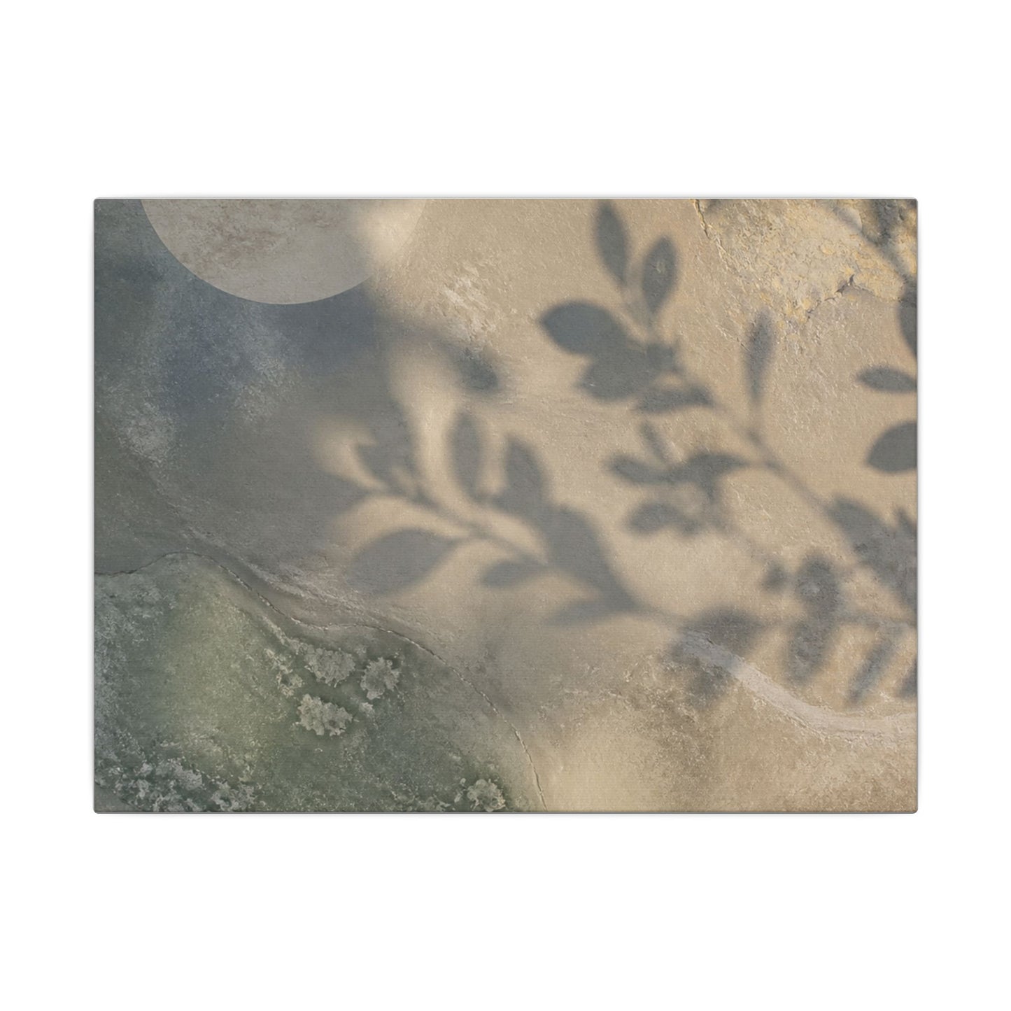 Japandi Shadow Play in Moonlight | Texture Canvas Art