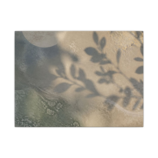 Japandi Shadow Play in Moonlight | Texture Canvas Art