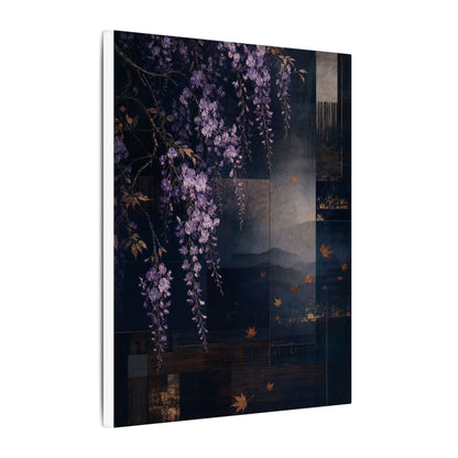 Dawn Wisteria Canvas Art - Dark Japandi Fukinsei